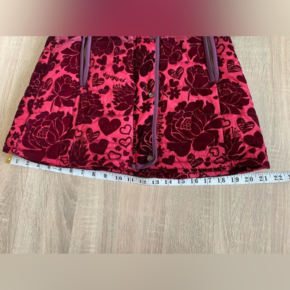 DESIGUAL Youth Designer Purple & Maroon Ombre Jacket Belted Hooded Trench 13/14 - Picture 12 of 15